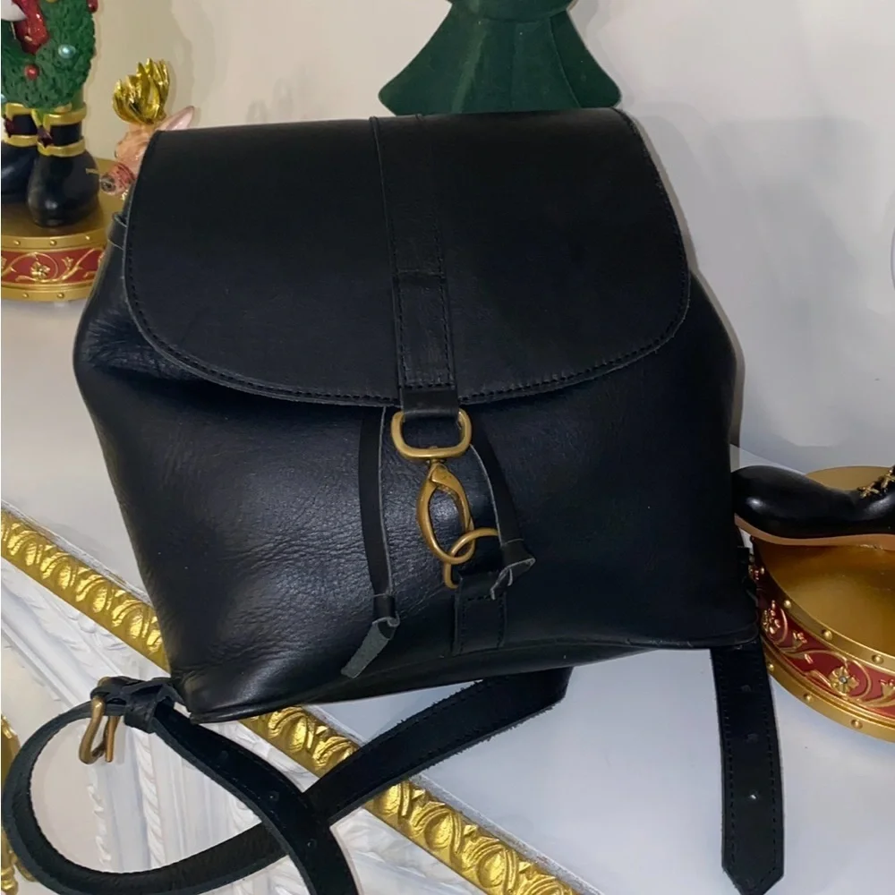 Abby Alley Mini Adelaide Backpack Handcrafted in Kenya in Black Leather